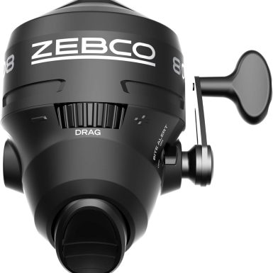 Zebco 808 Spincast Fishing Reel, Size 80 Reel, Changeable Right- or Left-Hand Retrieve, Pre-Spooled with 20-Pound Zebco Fishing Line, Dial-Adjustable Magnum Drag, Black